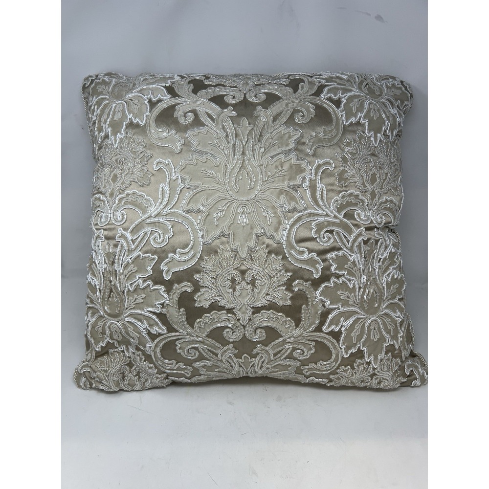 Glass Beaded Pillow By Elizabeth Phillips Handmade Rare‎ EUC 22x22